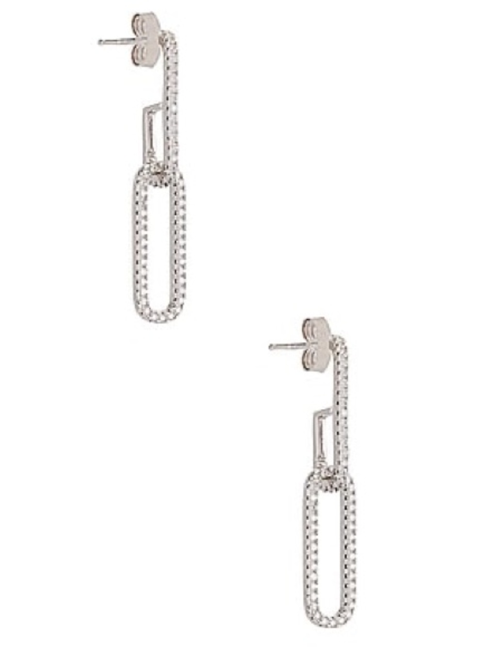 SHASHI Staple Pave Earring in Silver